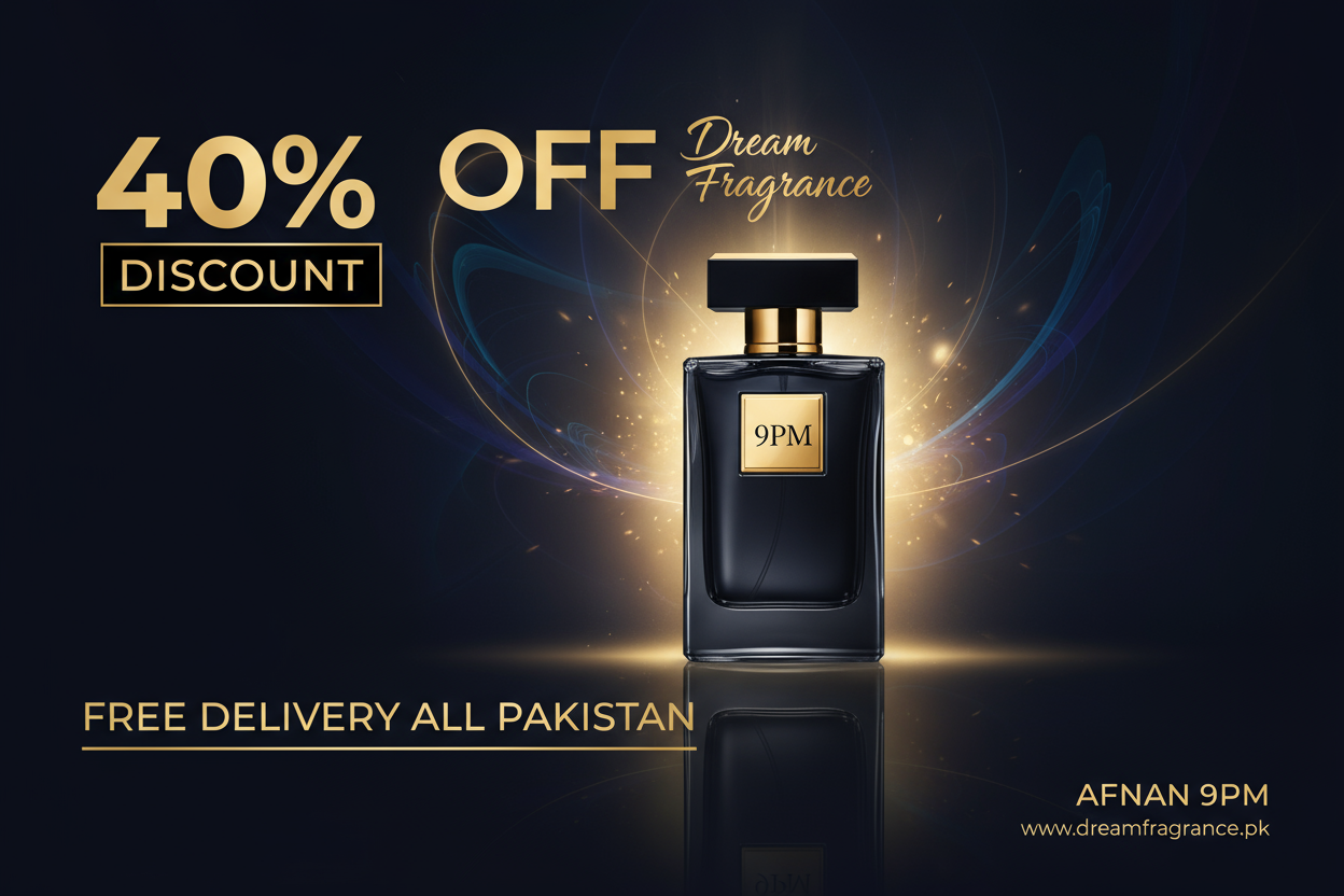 Afnan 9Pm Perfume  create A template And 40 % discoun And Free Delivery Delivery All Pakistan And Logo Dream Fragrance