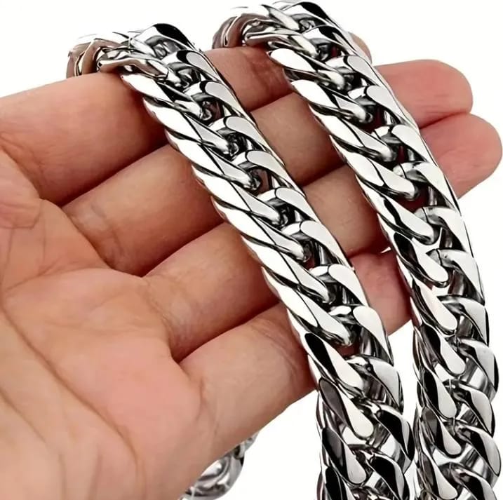 Men’s Stainless Steel Cuban Link Chain – Heavy, Shiny & Durable Necklace