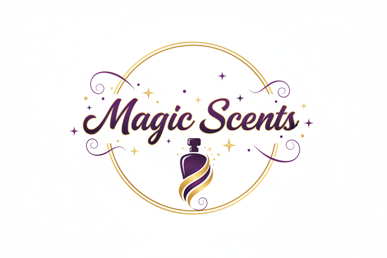 create a tamplate perfume magic scents logo